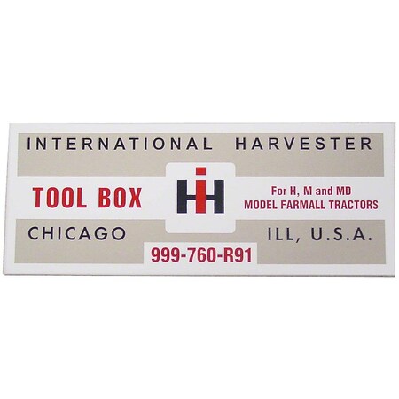 Aftermarket DEC448 IH H, M Tool Box Lid Decal Fits International DEC448-STR